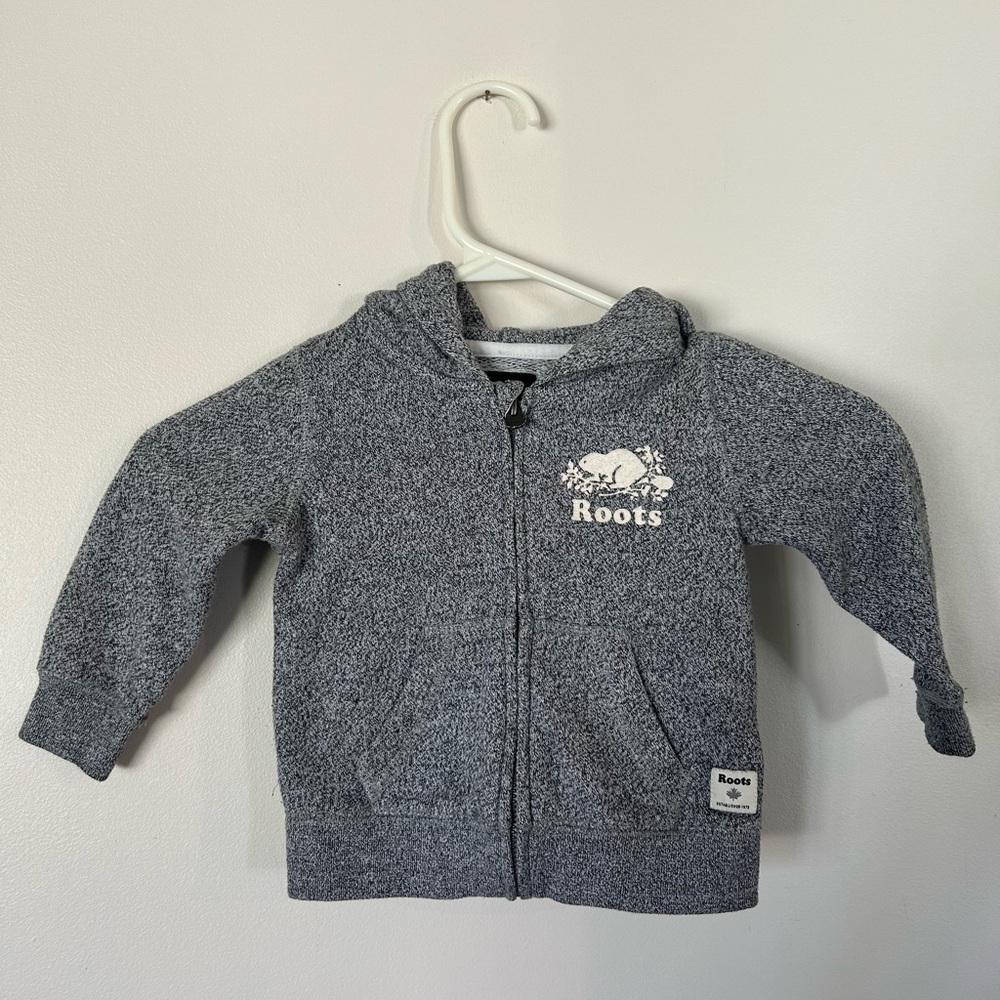 Kids Roots salt and pepper zip upsize L (12 - 18 months)
